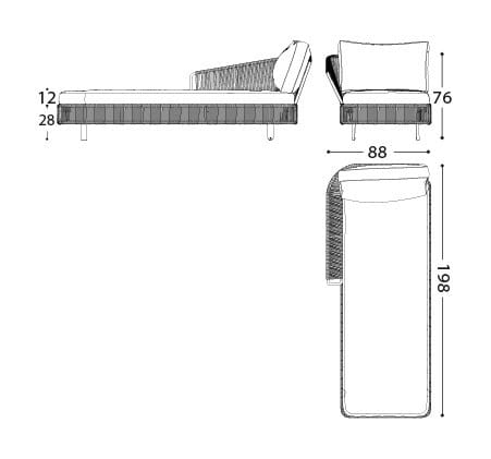 С порошковым покрытием алюминиевый сад Dormeuse Varaschin Tibidabo ARCH-00045428 - Вид №19