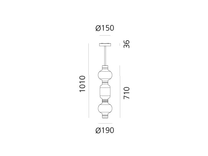 Стеклянный светодиодный подвесной светильник Artemide ALAMBICCO VERTICAL ARCH-00121855 - Вид №2