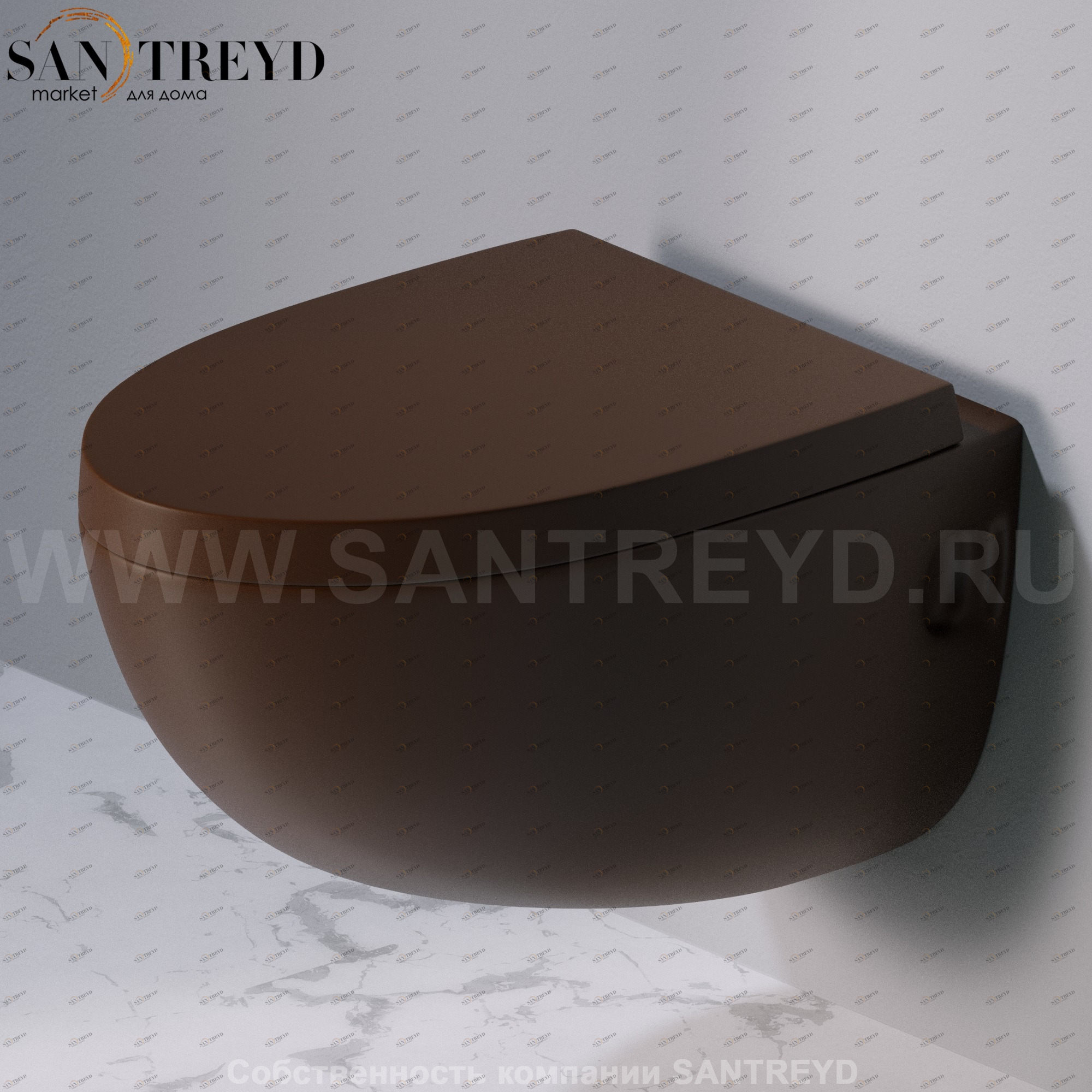 S511.107 Подвесной унитаз настенный Коричневый A. e T. Italia OVAL Италия AeT ITALIA