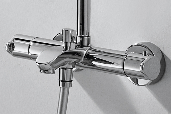 Душевая колонна с термостатическим смесителем для ванны и верхним душем WATERFALL F639114C-A2-RUS bravat - Вид №1