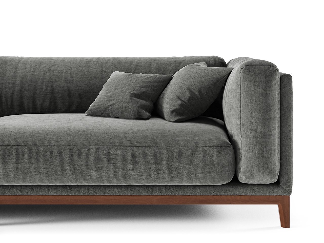 Диван Case прямой серый велюр THE IDEA ДИЗАЙНЕРСКИЕ 210541 Серый  - Вид №3