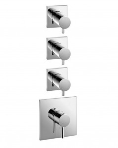 4803B+3903A  Термостатический встраиваемый смеситель для душа, 3/4''3 выпуска 3/4'' ручки впуски 3/4'' Звукоизолированные Fantini Rubinetti CAFÈ