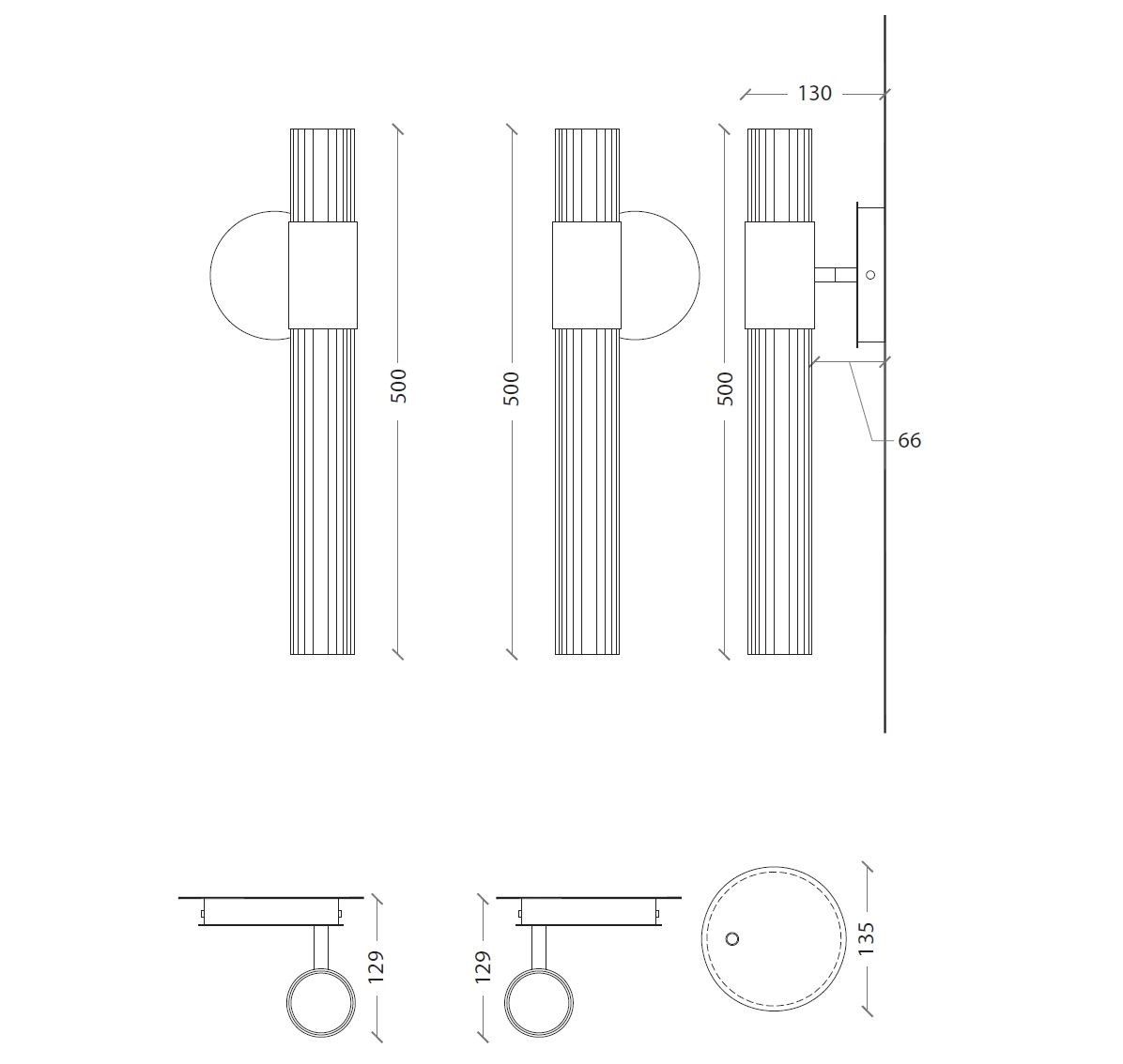 Светодиодный настенный светильник из латуни и цветного стекла LUCE TU Sbarlusc ARCH-00116330 - Вид №4