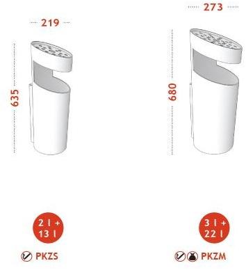 Tubo / ZZ Concept Настенный стальной мусорный бак с пепельницей Tubo sun-id-1495758 - Вид №8