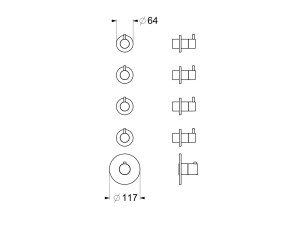 Термостатический встраиваемый смеситель для душа