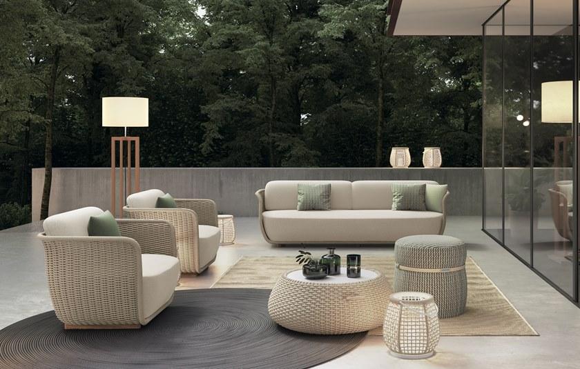 Atmosphera Круглый садовый пуф из технической ткани со съемной крышкой Levante e ponente Cxlv.pf - Вид №5