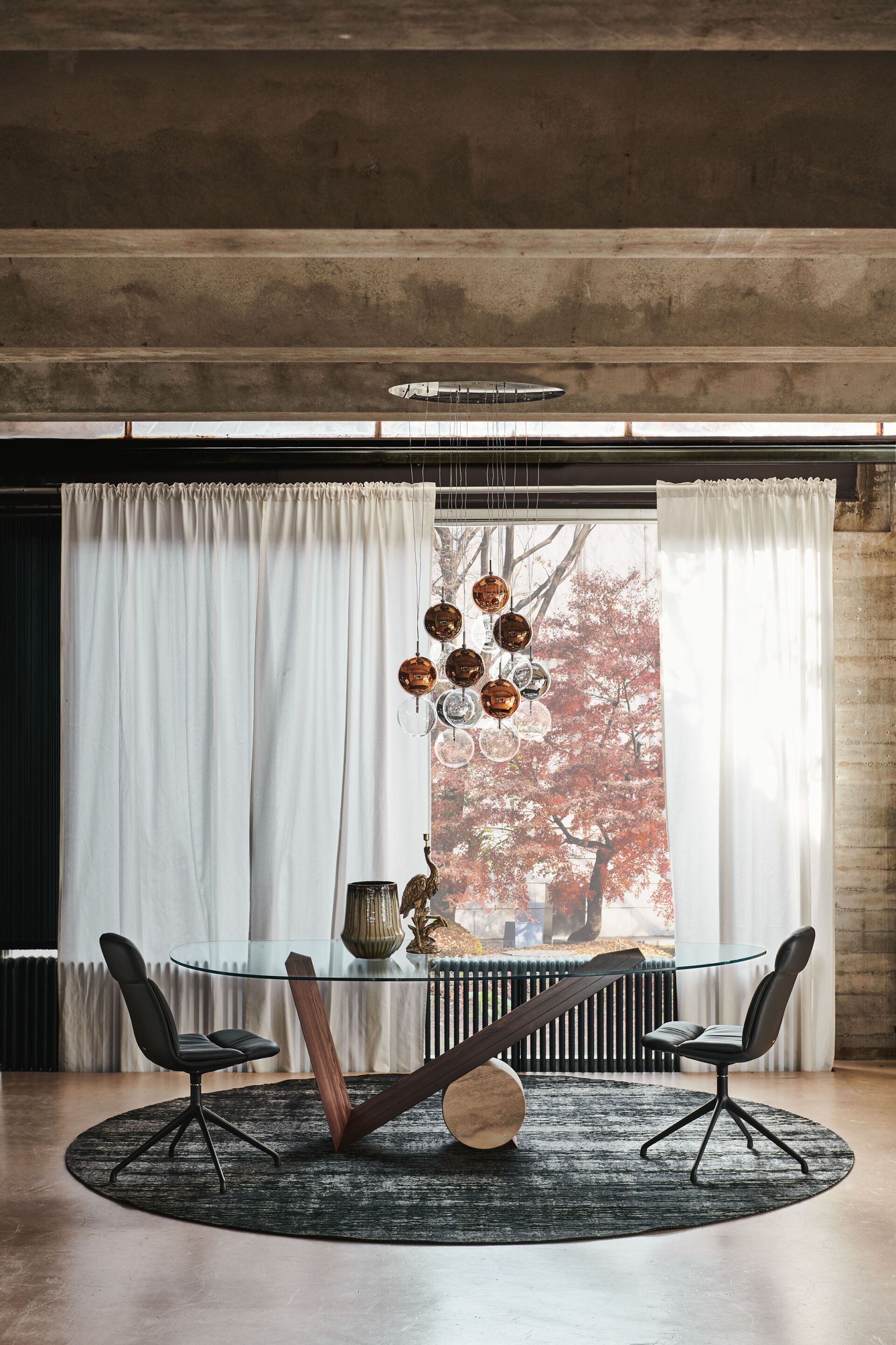 Овальный стол из дерева и стекла Cattelan italia Valentino ARCH-00047604 - Вид №1