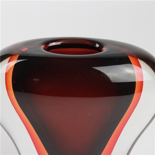 1703 ORIGINALMURANOGLASS Ваза Красная кобра - соммерсо - муранское стекло  см  - Вид №1