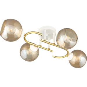 Люстра потолочная Jlight Jerome 3153/4C 4 лампы цвет белый и матовое золото 85233264 STLM-2078493