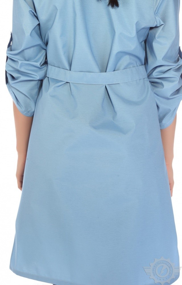 61739 Халат "Радуга" длинный рукав голубой  Одежда для обслуживающего персонала  размер 62 Спецодежда  - Вид №6