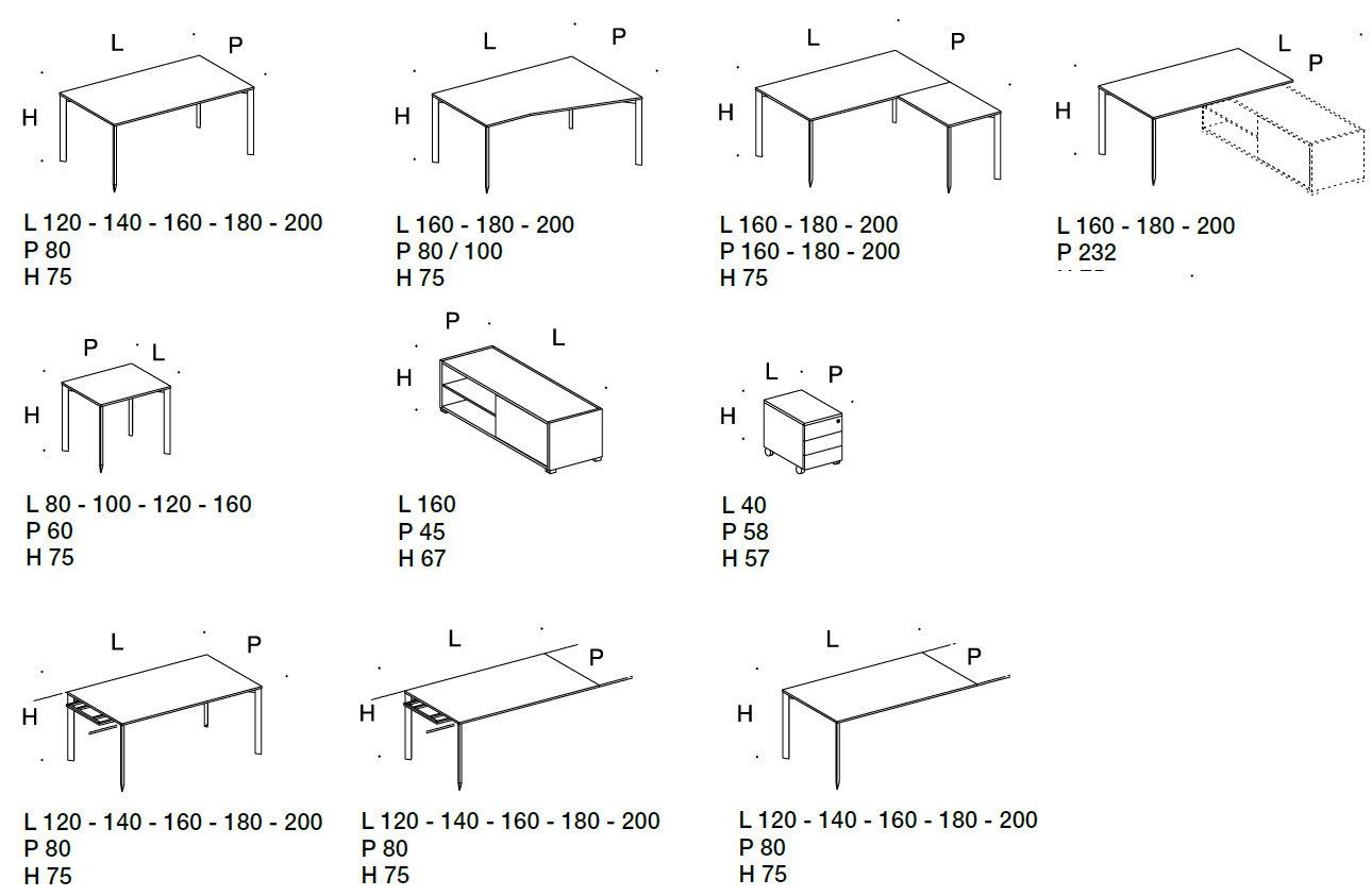 Множественный стол со встроенной полкой Citterio осколок ARCH-00074473 - Вид №1
