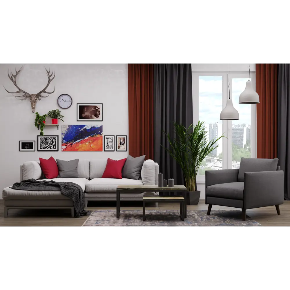 Подвес Abby 1404/1P 1хЕ27x60 Вт цвет серый 18830862 STLM-2159337 JLIGHT  - Вид №1