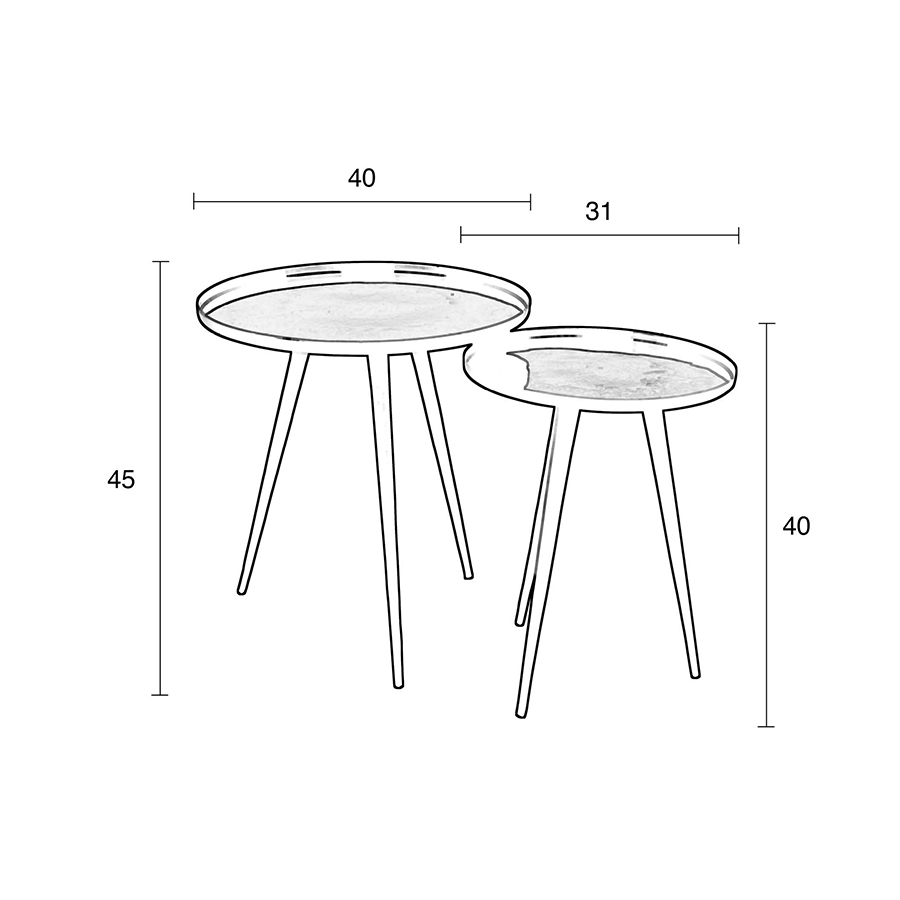 Комплект журнальных столов Flow set of 2, 2 шт, синий Zuiver 2300090 - Вид №9