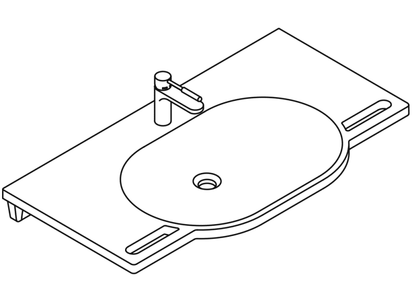 950.19.019 Комплект умывальника и смесителя HEWI Waschtische  - Вид №2