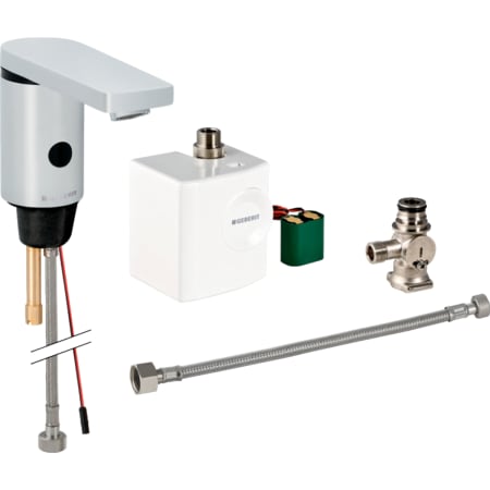 116.366.21.1 Смеситель для раковины Geberit тип 186, питание от генератора Geberit 