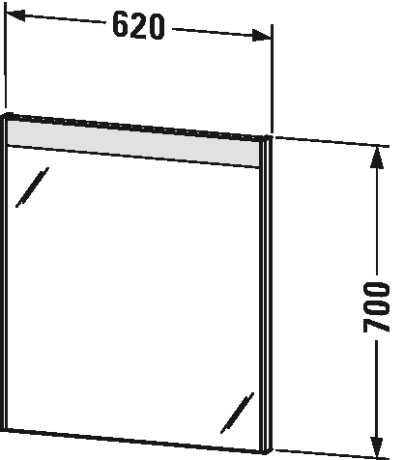 BR700105252 Зеркало с подсветкой Brioso #BR7001 620 x 45 мм Европейский дуб, декор Duravit - Вид №1