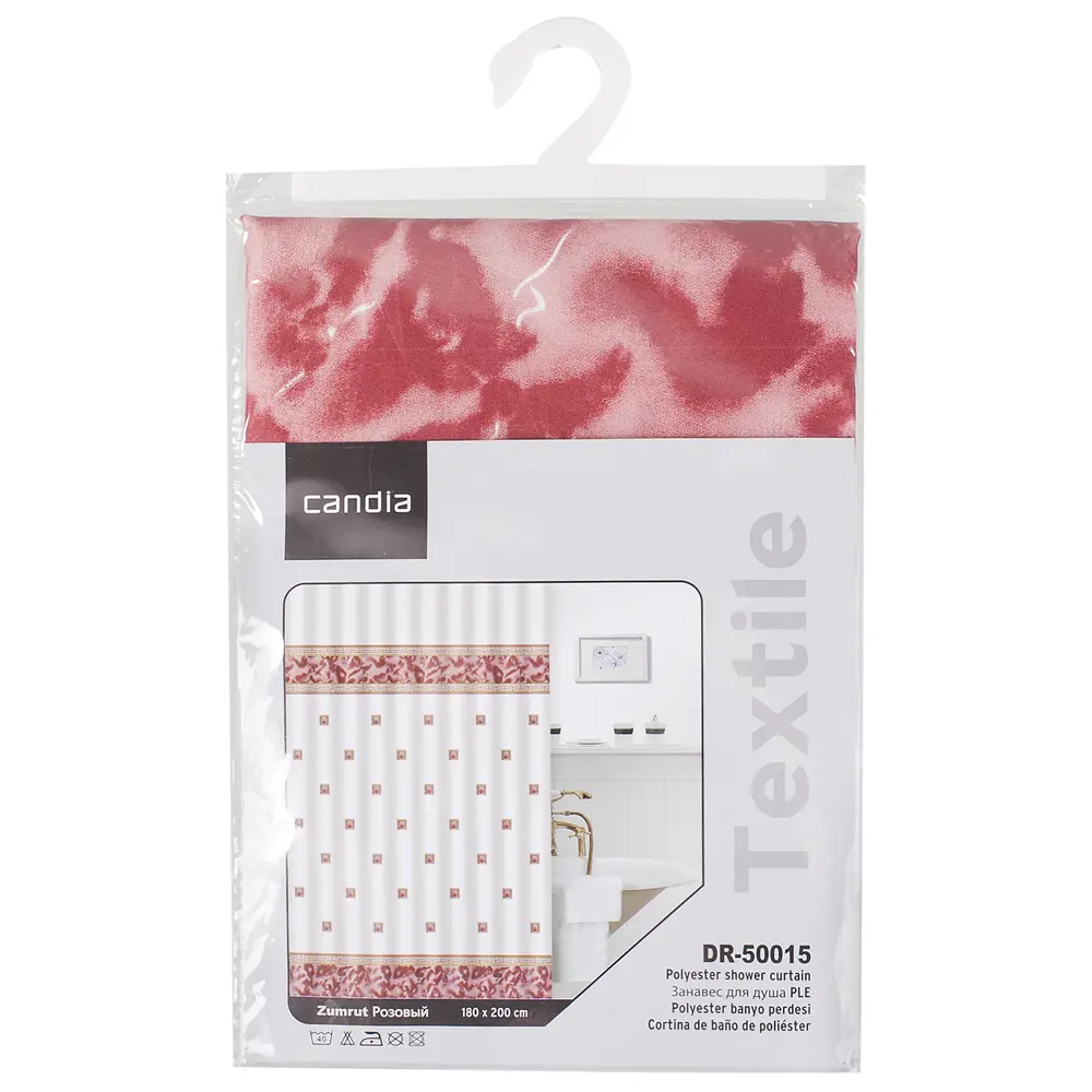 Штора для ванной комнаты «Zumrut» 180х200 см цвет красный 15475623 STLM-2150036 Santreyd - Вид №2