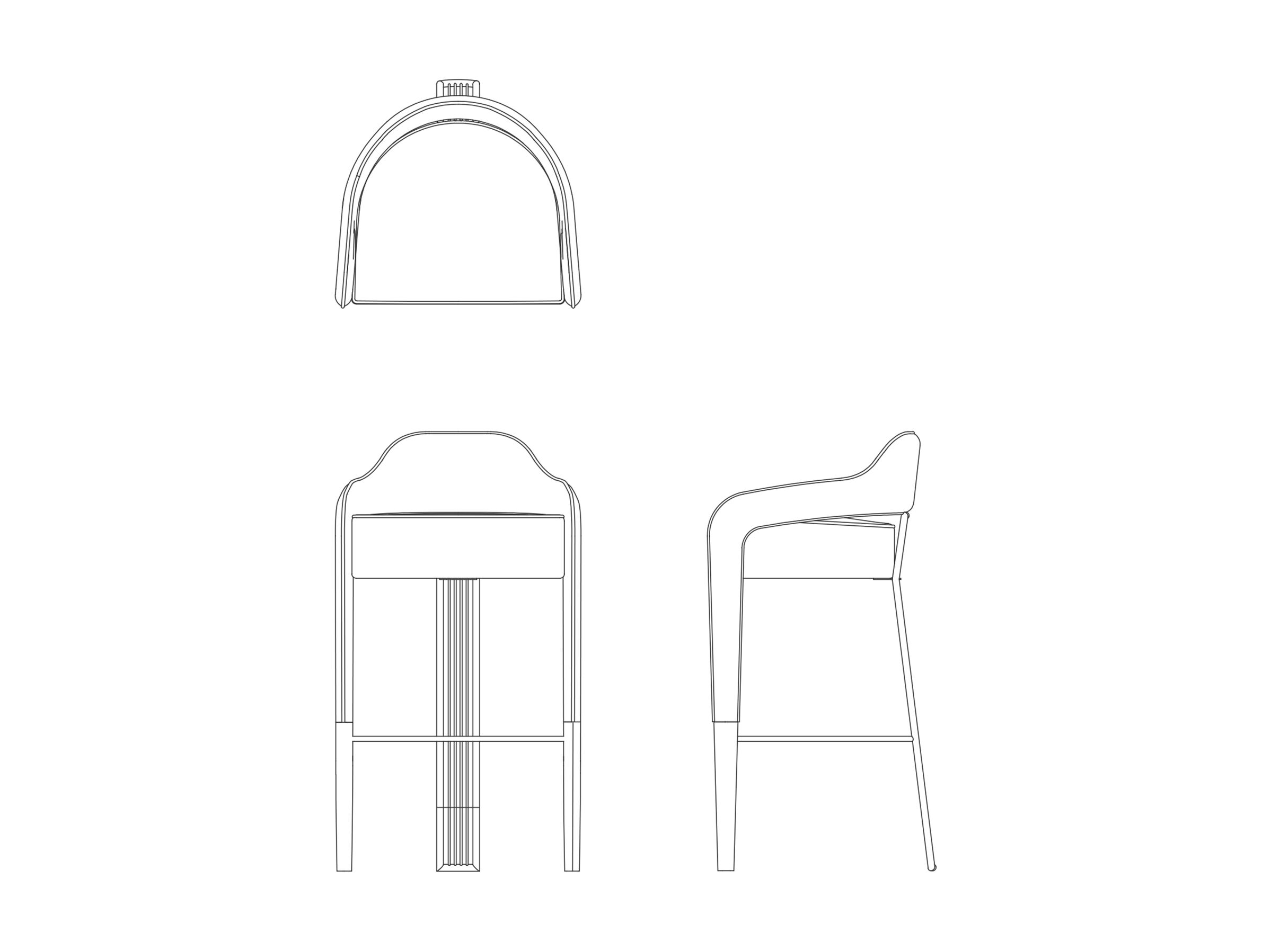 Тканевый барный стул с подставкой для ног Casa Magna INVICTA II ARCH-00109795 - Вид №7