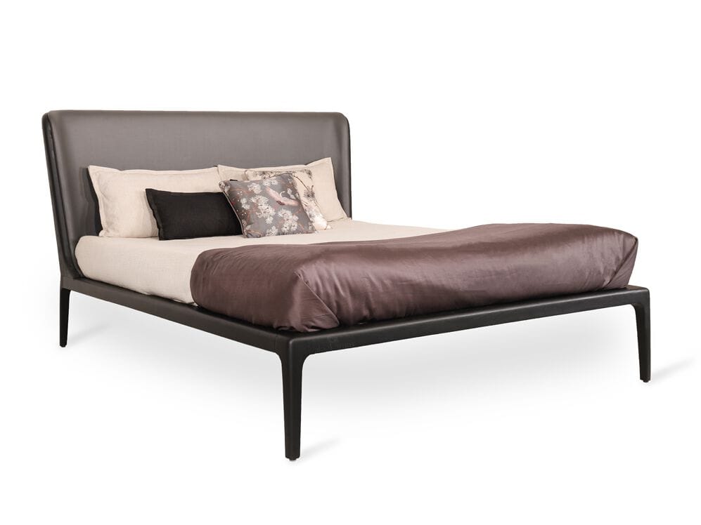 Двуспальная кровать из тикового дерева с мягким изголовьем Alankaram NILLYN ARCH-00132928