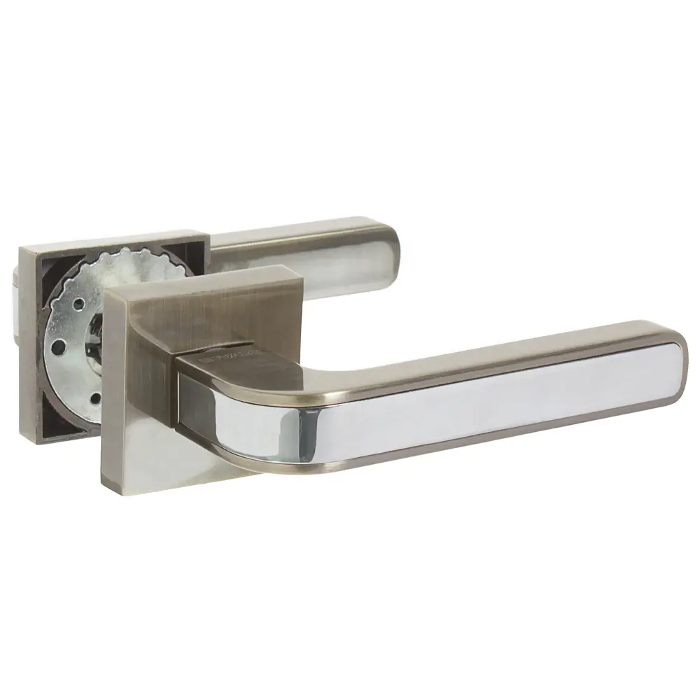 Ручка дверная на розетке NEO DM/HD ABG/CP-6, цвет античная бронза/хром FUARO STLM-2023308 - Вид №1