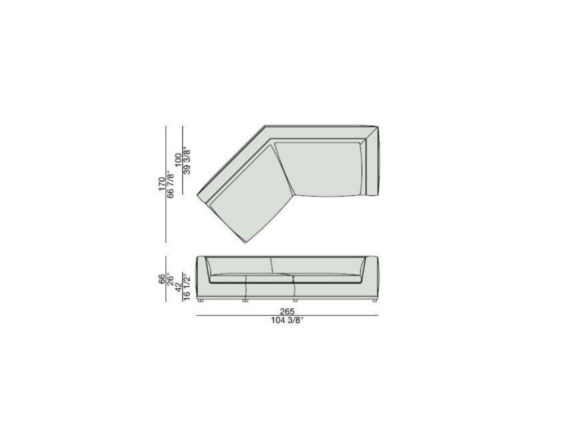 Кожаный диван с полуостровом Porada Soul ARCH-00090489 - Вид №4