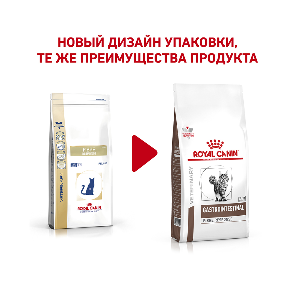 УТ0009092 Корм для кошек Vet Diet Fibre Response FR31 при нарушении пищеварения, птица сух. 400г ROYAL CANIN  - Вид №1