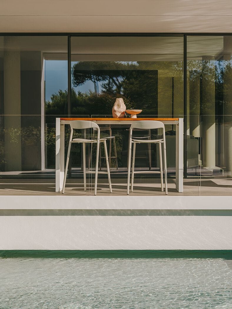 Высокий штабелируемый садовый стул из полипропилена со спинкой Lapalma HAWI OUTDOOR ARCH-00111194 - Вид №2