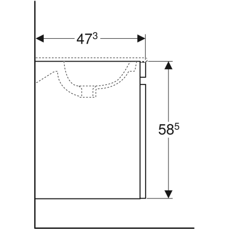 869563000 Шкафчик для встраиваемой раковины Geberit Renova Plan, с одним выдвижным и одним внутренним выдвижным ящиком Geberit  - Вид №34