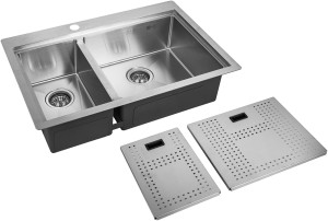 Мойка кухонная ZorG Master N ZM N-78-2-52-R из нержавеющей стали с накладкой, сталь