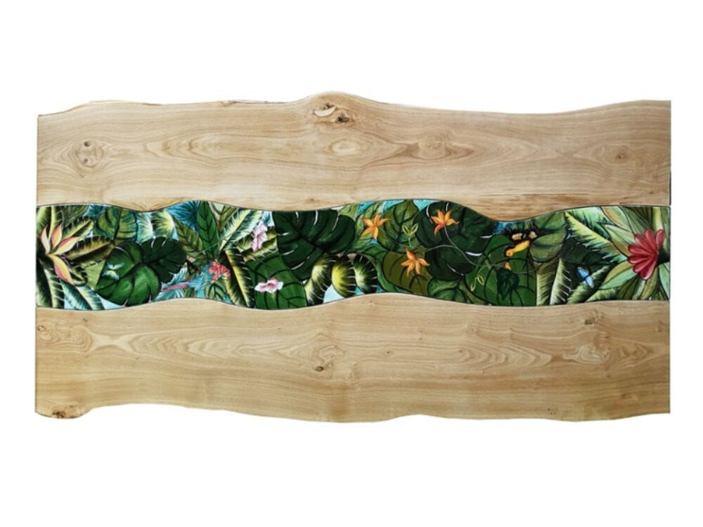 Прямоугольный стол с деревянной столешницей и лавовым камнем Grandi Maioliche Ficola Life ARCH-00039259 - Вид №1