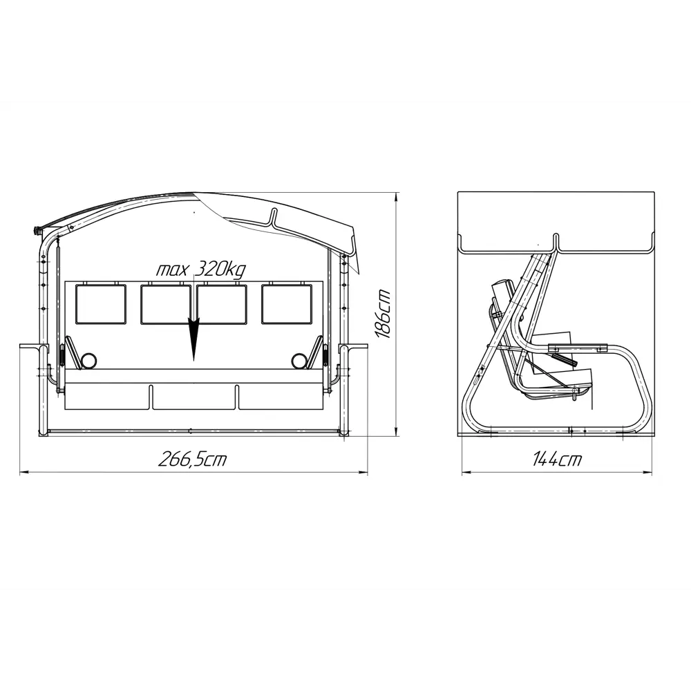 Naterial Olkhon: Садовые качели для комфортного отдыха на четверых 89266379 STLM-0949497 - Вид №4