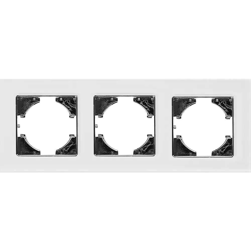 Рамка GUSI Electric Ugra для тройных розеток и выключателей в белом стекле 86408198 STLM-0068771