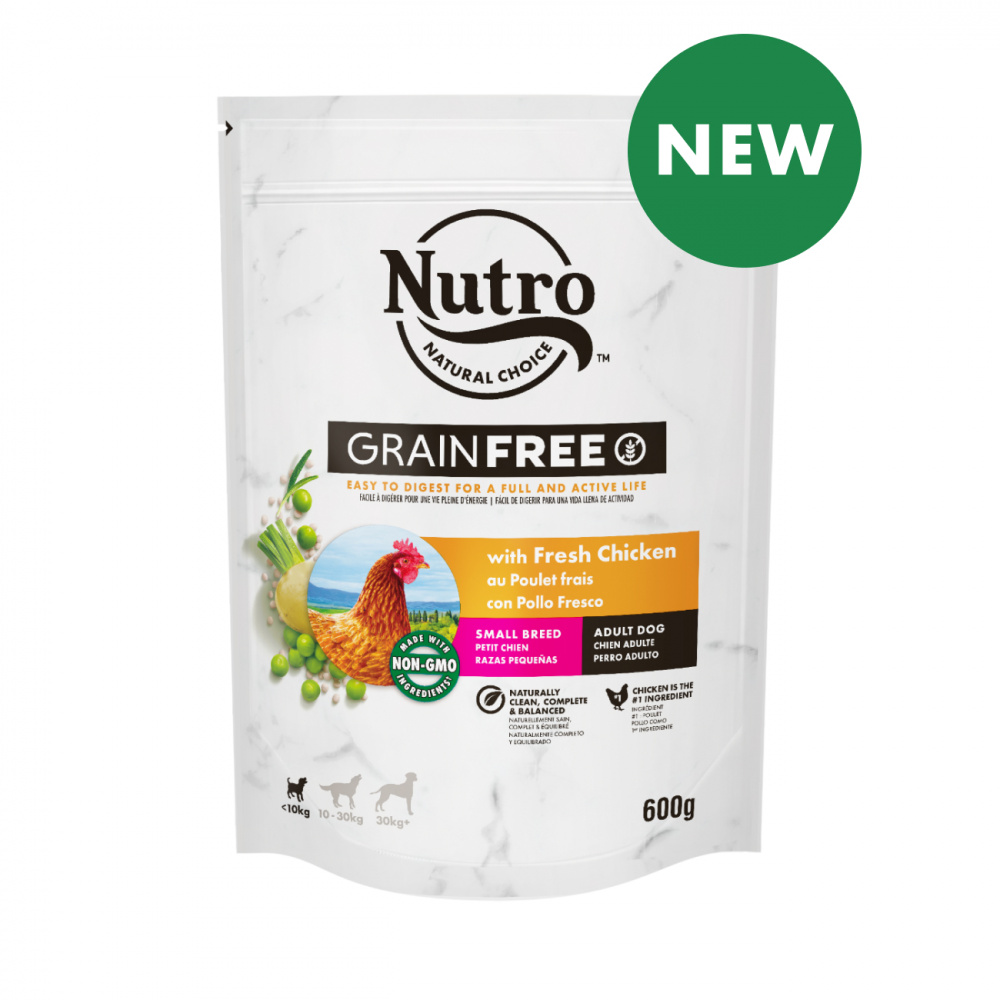 ПР0059444 Корм для собак для мелких пород со свежей курицей и экстрактом розмарина сух. 600г NUTRO  - Вид №1