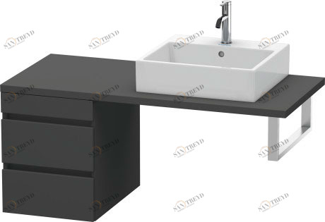 DS533604949 Шкафчик для консоли DuraStyle #DS5336 400 x 548 мм Графит матовый, декор Duravit