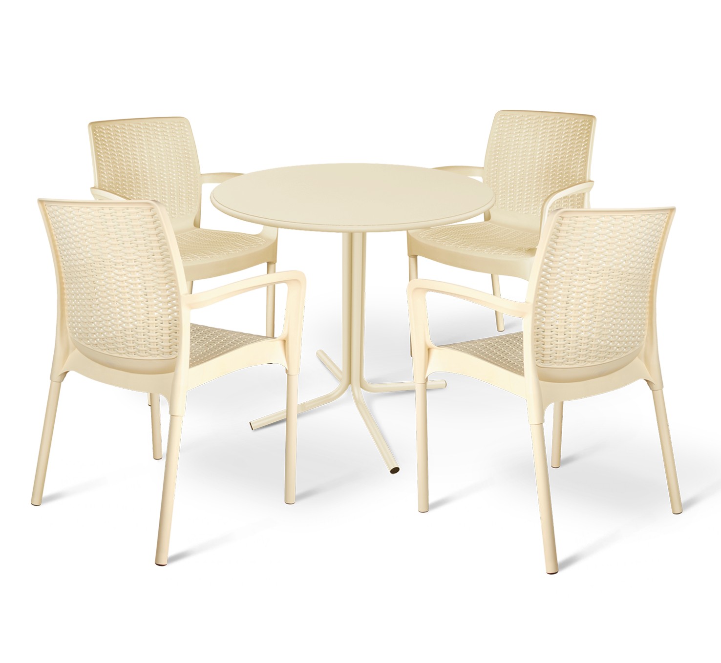 Плетеный стул SHT-S68 бежевый пластиковый Santreyd  - Вид №4