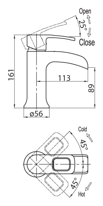 Смеситель на раковину VERSA VER-LVM-CRM BELBAGNO  - Вид №1