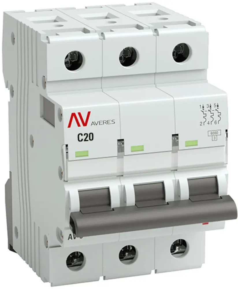 Автоматический выключатель EKF AV-6 3P для надежной защиты сети 84579887