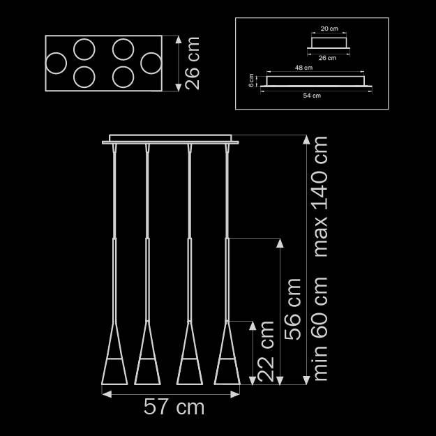 Люстра дизайнерская Airily белый дуб 804160 LIGHTSTAR КАСКАД 058110 Белый - Вид №1
