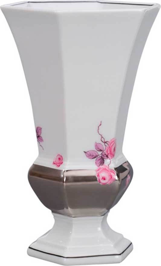 1045470 Meissen Ваза 15,3см "Пурпурная роза" (платина) Фарфор 