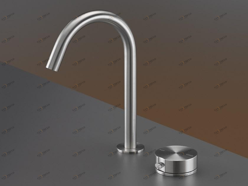 Ceadesign Смеситель для умывальника из нержавеющей стали на 2 отверстия с регулируемым изливом Giotto plus Gio 75