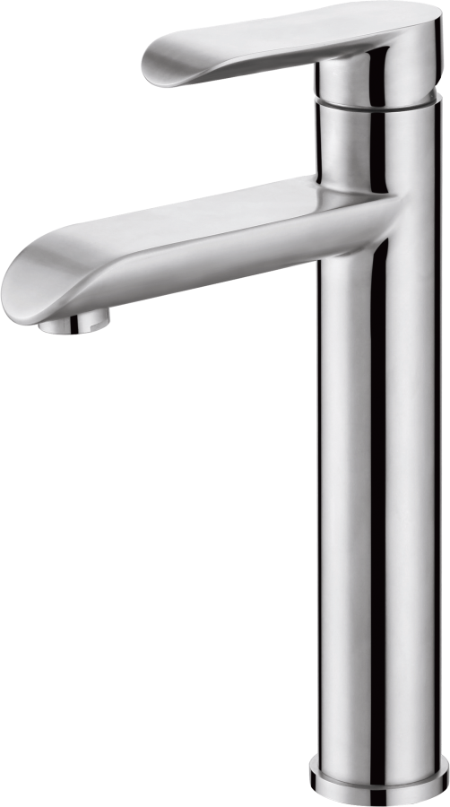 Смеситель д/ум MELANA-610602 Paola Hi-tech нерж.сталь, однорычажный, сатин, литой излив