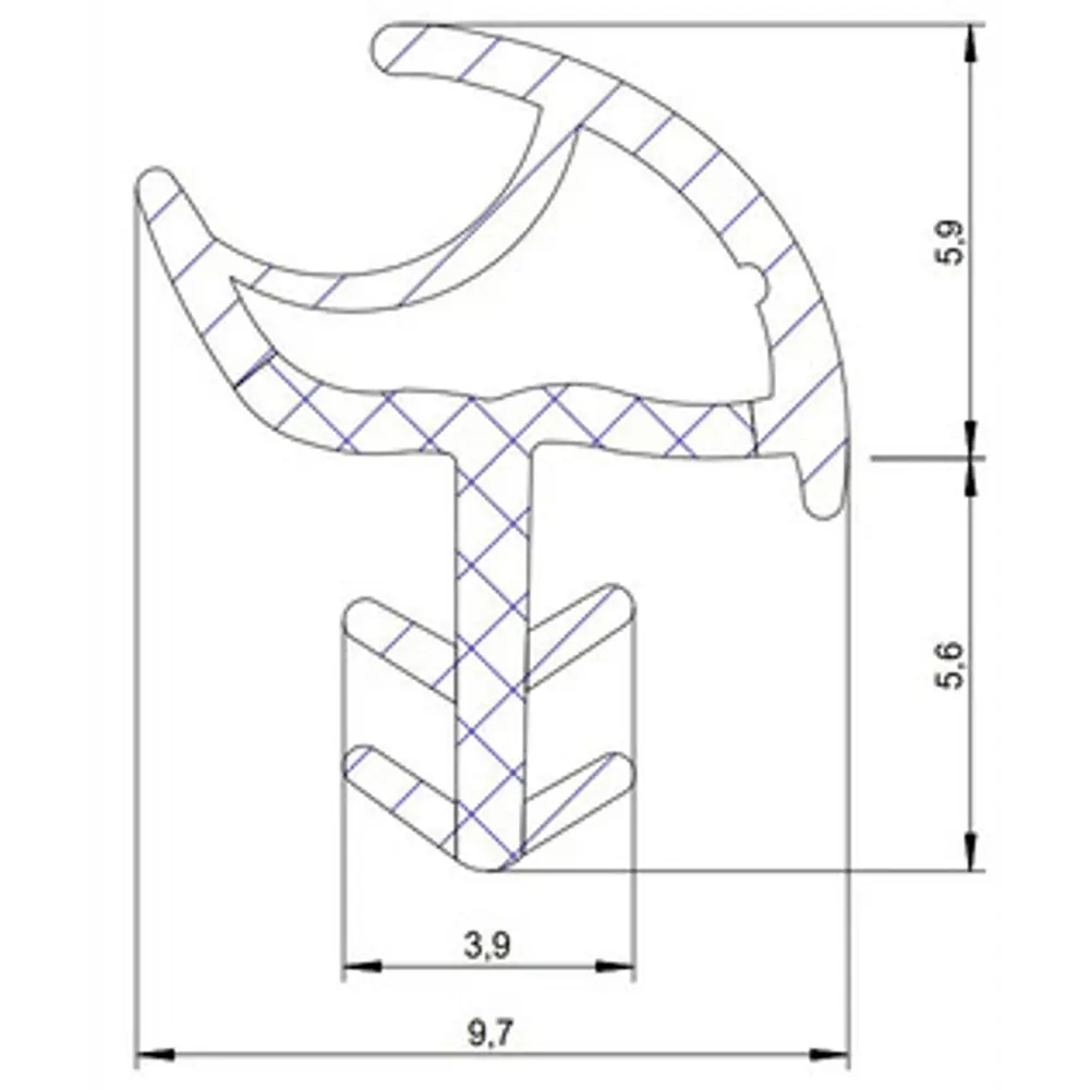 Уплотнитель для дверей Deventer универсальный профиль 5.5 м цвет черный 89425401 STLM-2069678 Santreyd  - Вид №2