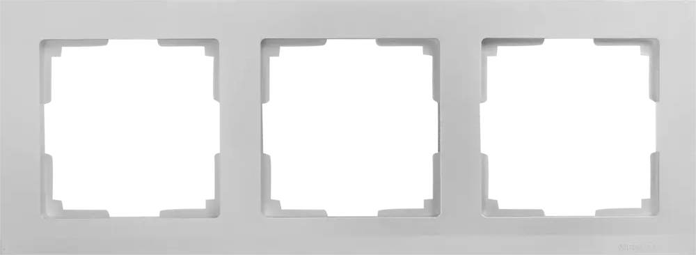 Рамка Werkel Stark для трех розеток и выключателей, серебристая 82125377