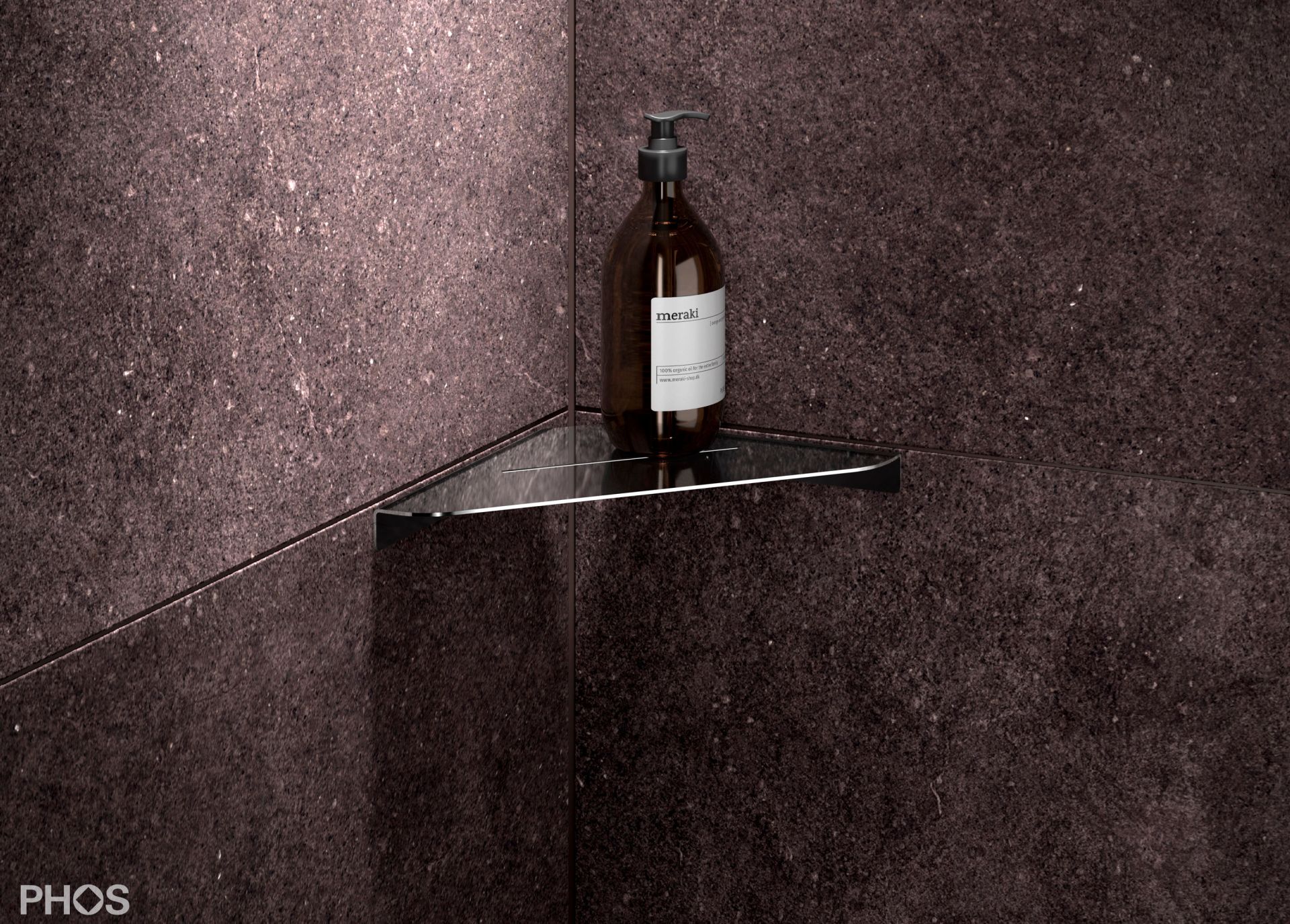 DAE230PL Привинчиваемая угловая душевая полка, 23 x 23 см, полированная PHOS  - Вид №2