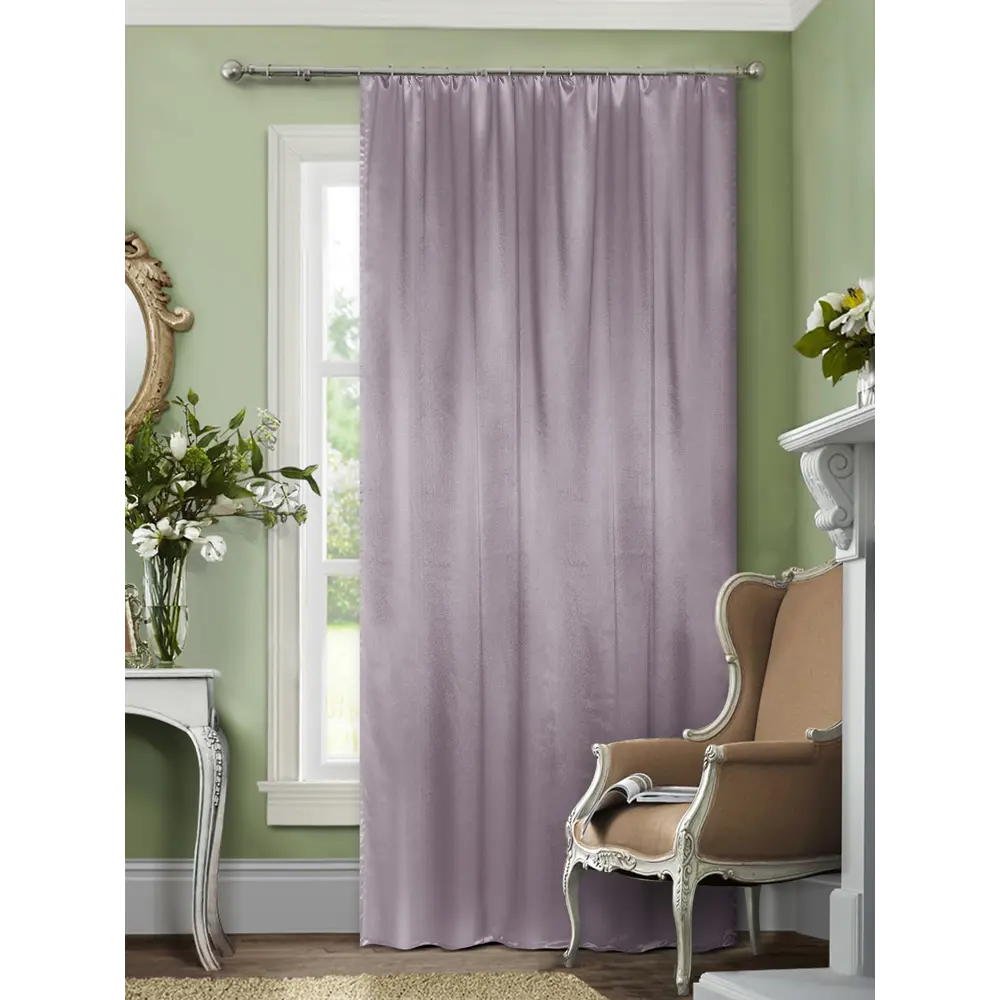 Штора на ленте «Сатин», 140х260 см, однотон, цвет розовый ТОРГОВЫЙ ДОМ ТЕКСТИЛЬ STLM-2159810