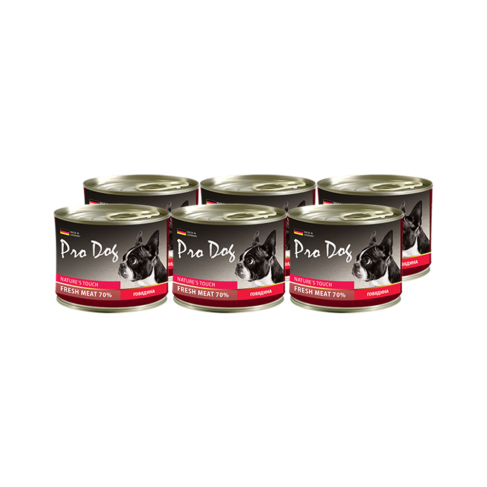 ПР0025891*6 Корм для собак Говядина 200г (упаковка - 6 шт) PRO DOG 