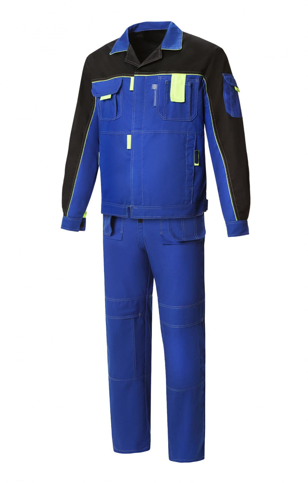 5039605 Костюм "Профессионал-2" василек-черный-лимон  Летняя спецодежда  размер 52-54/158-164 