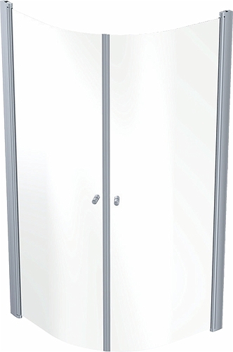 500.885.00.5 IDO Showerama 10-4 душевая стенка для круглого углового душа, IDO Showerama 10-4, матовые профили / матовое стекло, 900x800 мм  - Вид №2