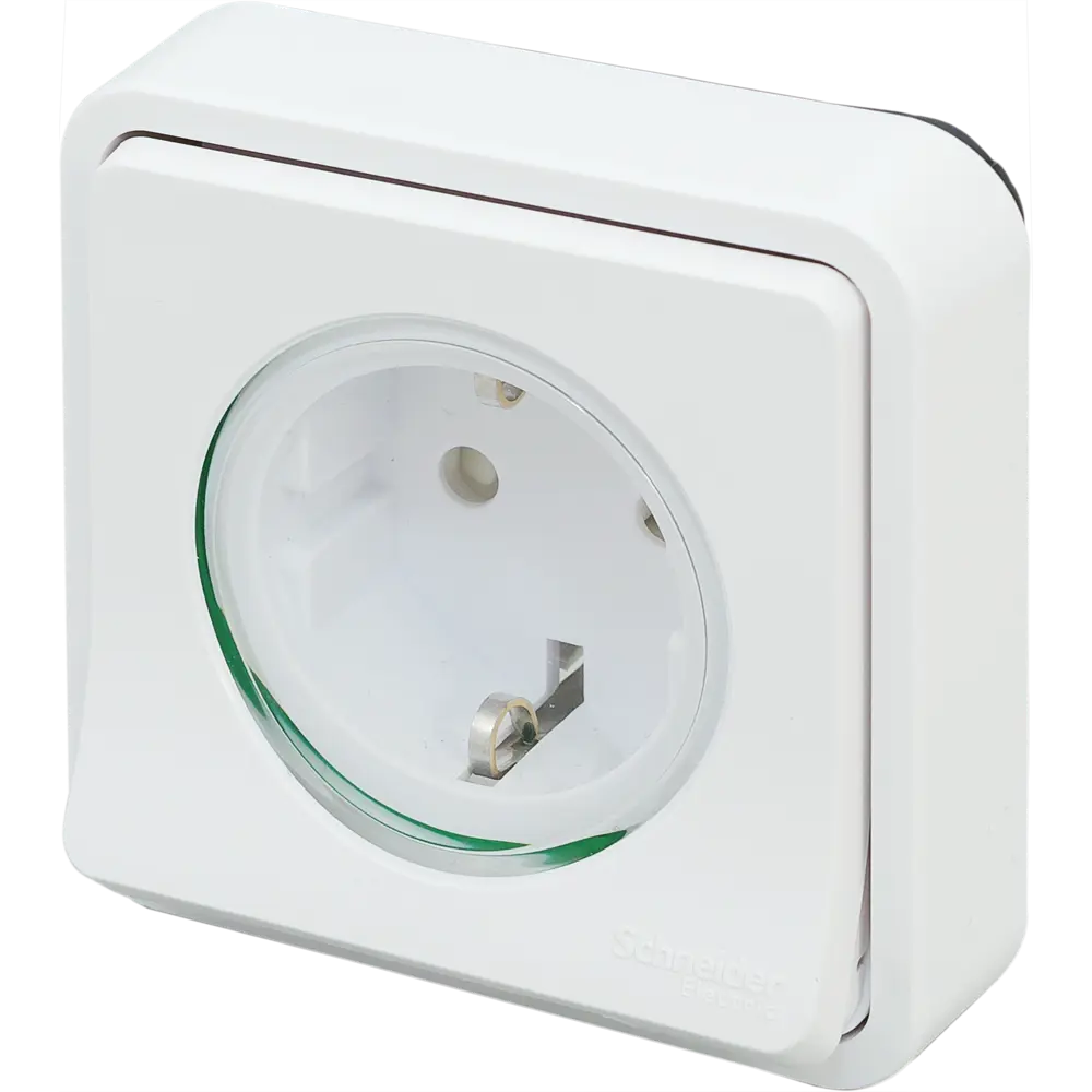 Розетка встраиваемая влагозащищённая Schneider Electric Mureva Styl с заземлением, с крышкой и шторками, IP55, цвет белый 82307255 STLM-2046605 - Вид №1