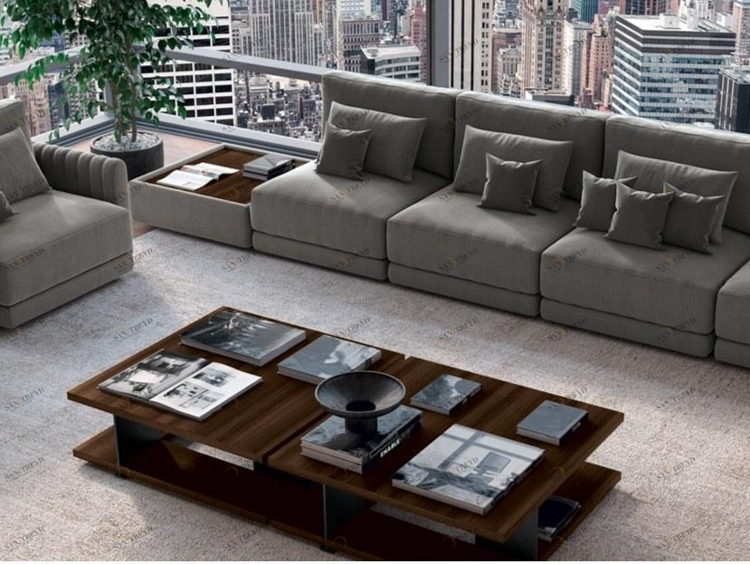 Febal Casa Низкий столик из фанерованной древесины с журнальной полкой sun-id-1447287